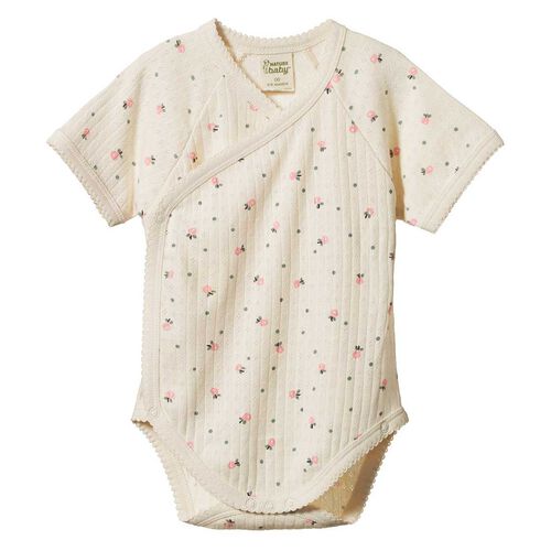 Nature Baby Short Sleeve Kimono Bodysuit Pointelle